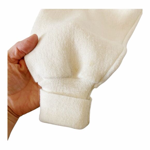 VTG Izod Lacoste 100% Orlon Acrylic Ivory Roll Cuff Cardigan Sweater - Large - Picture 7 of 8